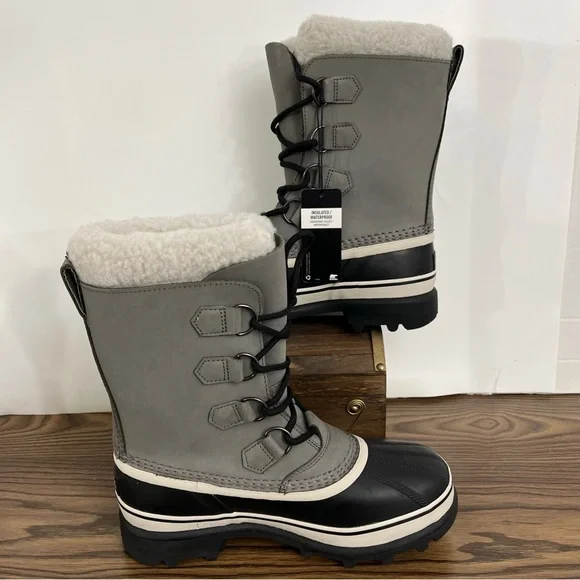 SOREL Women Sz 8.5 CARIBOU Lace-up Waterproof Snow Boots Comfortable INSULATION - Picture 3 of 12